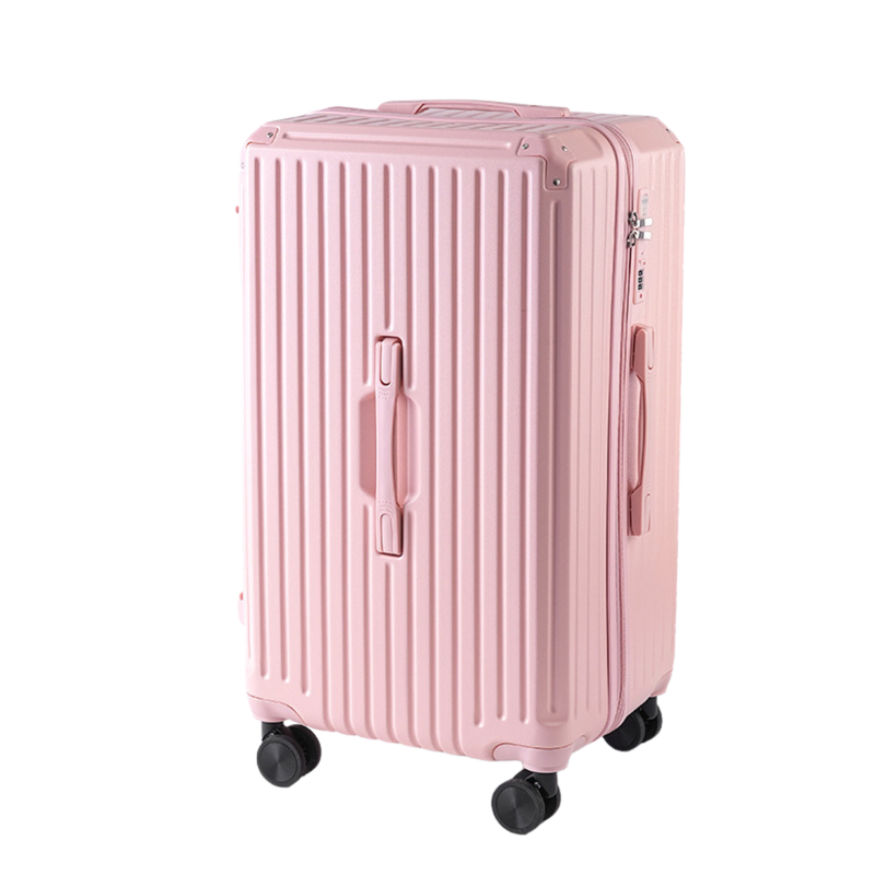 Large Capacity Durable Thickened Luggage – Anti-Burst Zipper & Spinner Wheels Travel Suitcase (Cornelian Pink) (TR-HARD-0019)