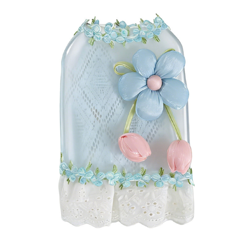 3D Flower Lace Dress – Hollow‑Out Breathable Spring/Summer Pet Clothes (PC-PCS-0011)