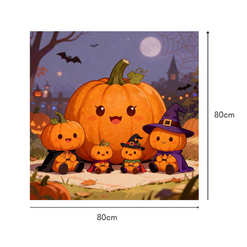 Pumpkin Costume Party Mahjongg Mat – Cute Halloween Pumpkins in Costumes (MJ-MT-HW-0011)