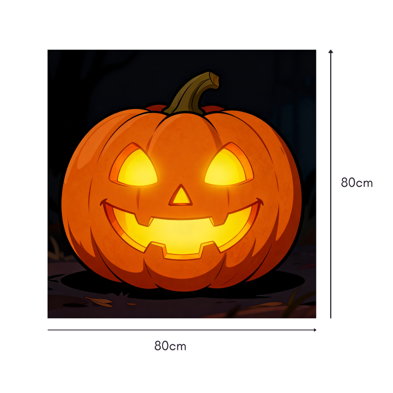 Glow Grin Mahjongg Mat – Glowing Jack‑o’‑Lantern Halloween Decor (MJ-MT-HW-0010)