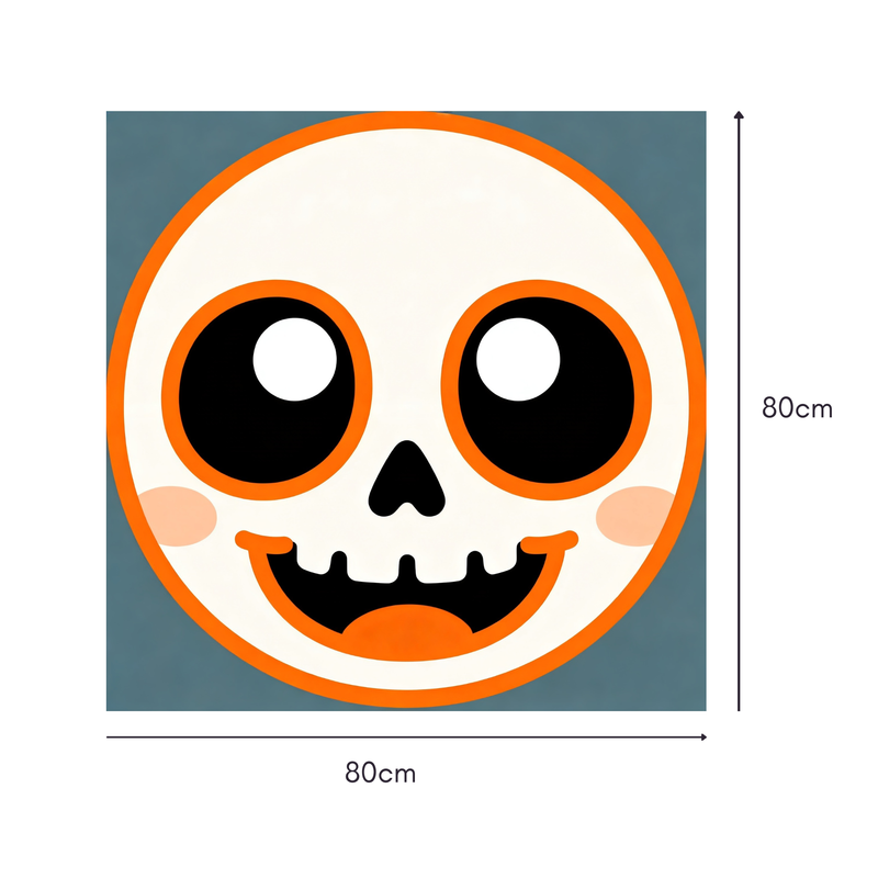 Spooky Emoji Face Mahjongg Mat – Cartoon Halloween Emoji Decor (MJ-MT-HW-0017)