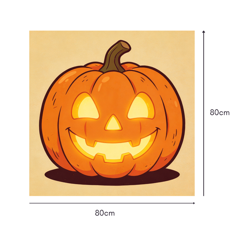 Glowing Grin Jack Mahjongg Mat – Classic Jack‑o’‑Lantern Halloween Decor (MJ-MT-HW-0015)