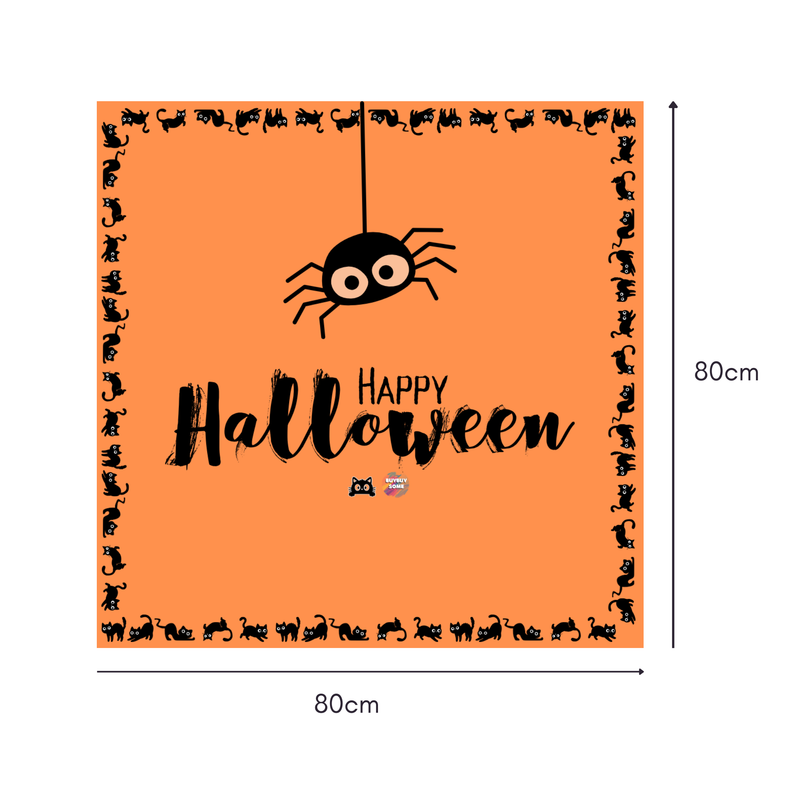 Cozy Kitty Spider Mahjongg Mat – Cute Halloween Cat & Spider Decor (MJ-MT-HW-0021)
