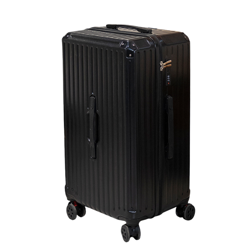 Thickened Large Capacity Suitcase – USB & Cup Holder (Black) (TR-HARD-0002)