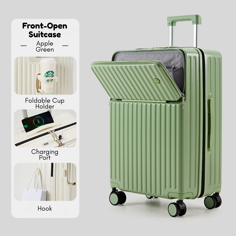 New Large Capacity Suitcase – Spinner Wheels (Apple Green) (TR-HARD-0081)