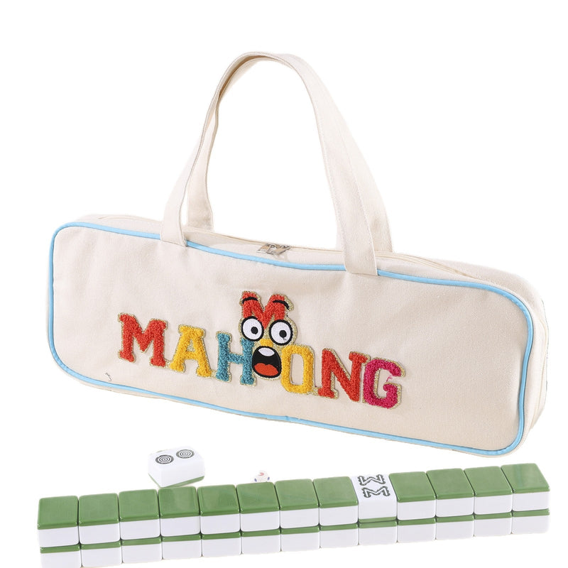 American‑Style Handheld Large Capacity Cartoon Mahjongg Storage Bag – Fits Tiles & Racks (MJ-CP-0014)