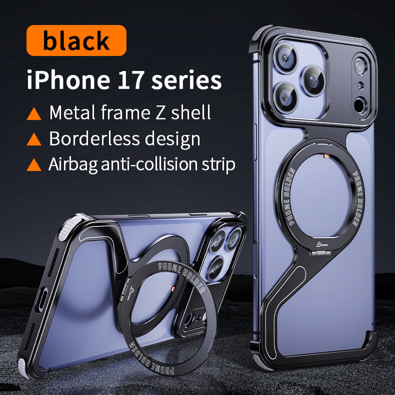 Metal Buckle Z Case with Magnetic Stand for iPhone 17 Series  (CC-0005)