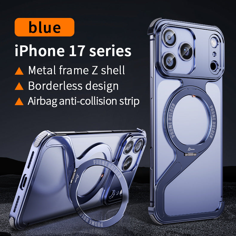 Metal Buckle Z Case with Magnetic Stand for iPhone 17 Series  (CC-0005)