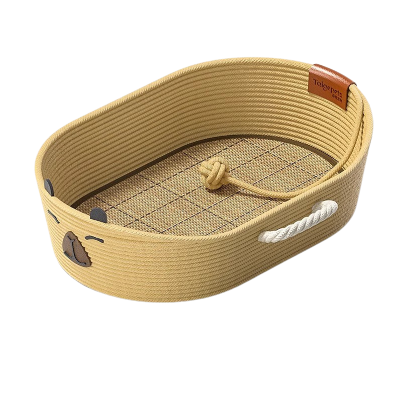 Cotton‑Rattan Wicker Pet Bed – Breathable Summer Cool, Multiple Comfort Options (PB-BS-0007)