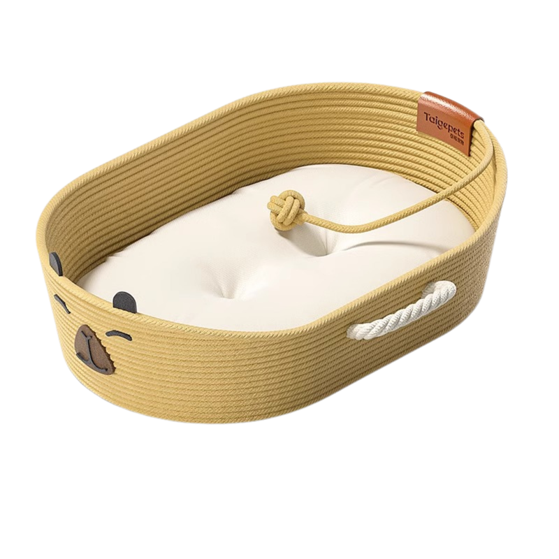 Cotton‑Rattan Wicker Pet Bed – Breathable Summer Cool, Multiple Comfort Options (PB-BS-0007)