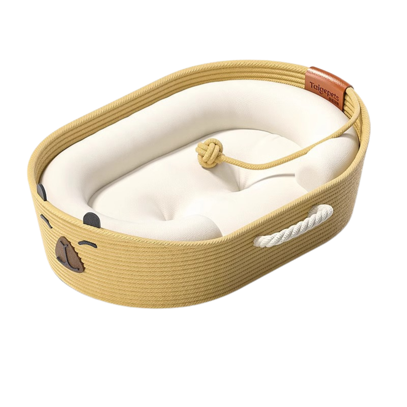 Cotton‑Rattan Wicker Pet Bed – Breathable Summer Cool, Multiple Comfort Options (PB-BS-0007)