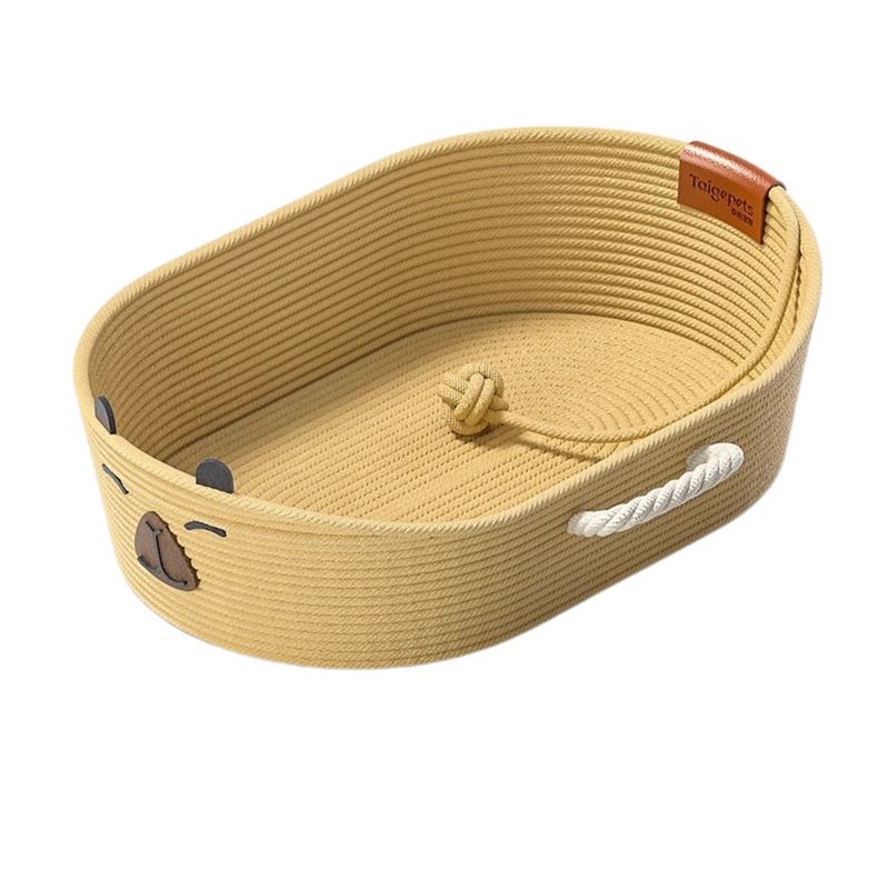 Cotton‑Rattan Wicker Pet Bed – Breathable Summer Cool, Multiple Comfort Options (PB-BS-0007)
