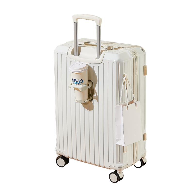 Multi-Functional Rolling Luggage – New Design, Large Capacity Travel Suitcase (Cream White) (TR-HARD-0056)