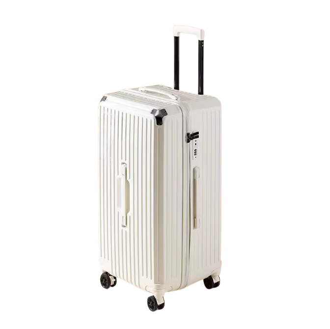 Large Capacity Durable Suitcase – Spinner Wheels (Elegant White) (TR-HARD-0032)