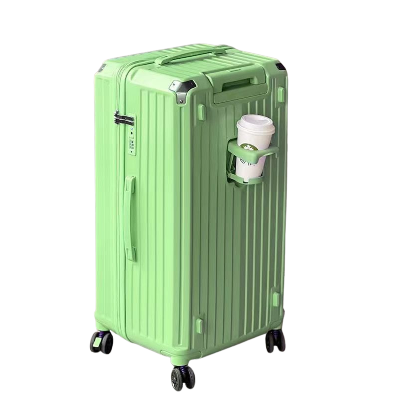 Large Capacity Durable Suitcase – Upgraded Cup Holder (Fresh Green) (TR-HARD-0041)