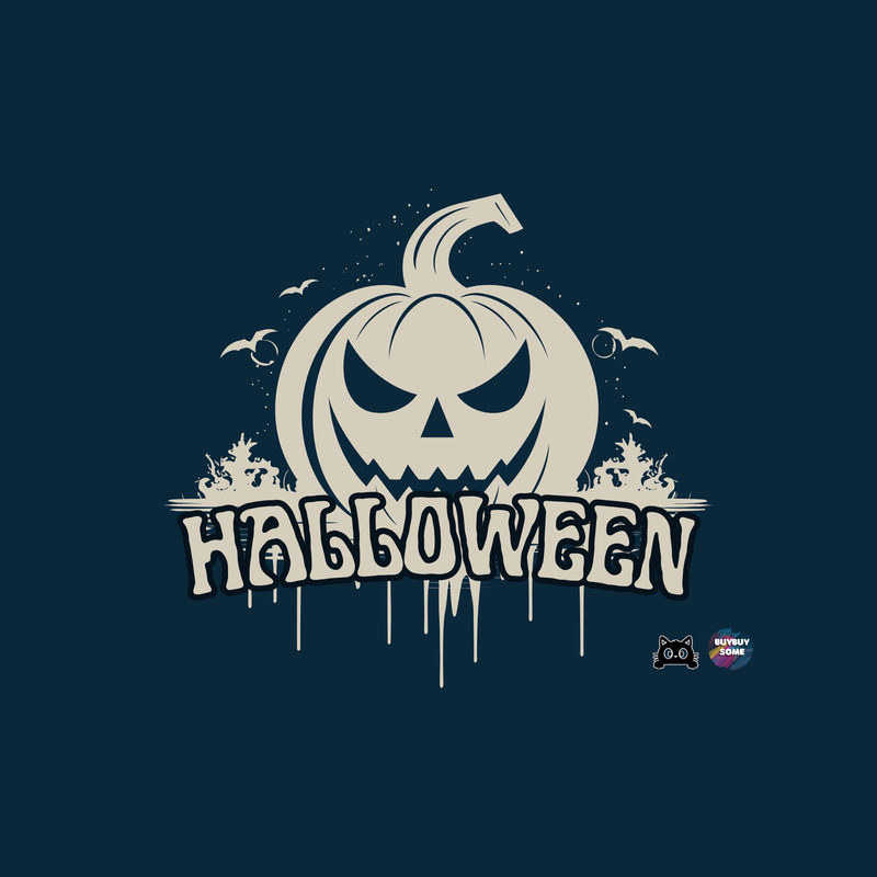 Midnight Jack Mahjongg Mat – Vintage Horror Halloween Pumpkin Emblem (MJ-MT-HW-0022)