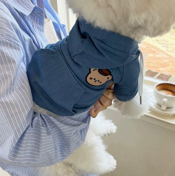 博美犬秋冬季牛仔連帽外套 (PC0003)