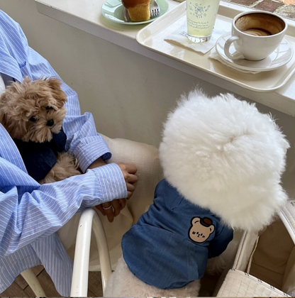 博美犬秋冬季牛仔連帽外套 (PC0003)