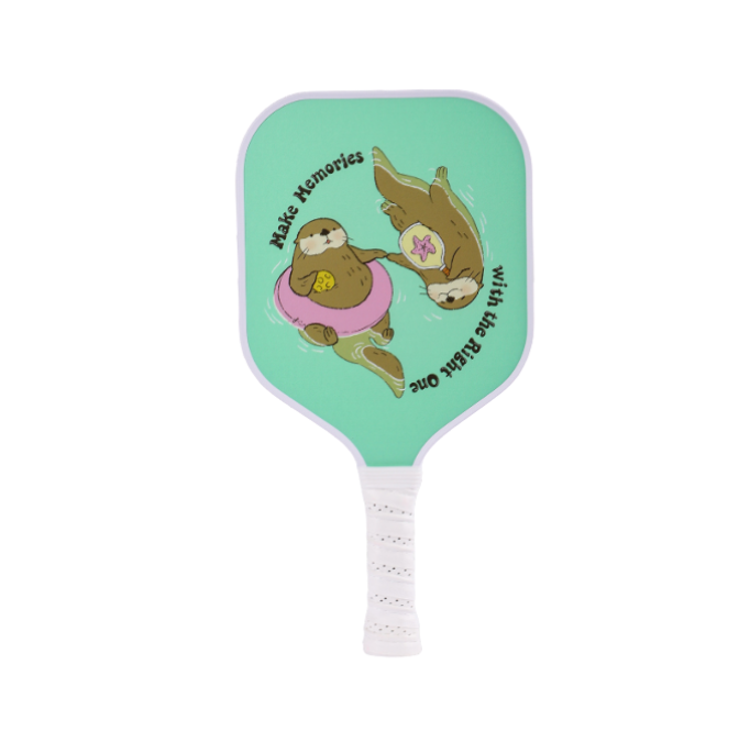 Cute Otter Pattern Fiberglass Kids Pickleball Paddle (PCR-0003)