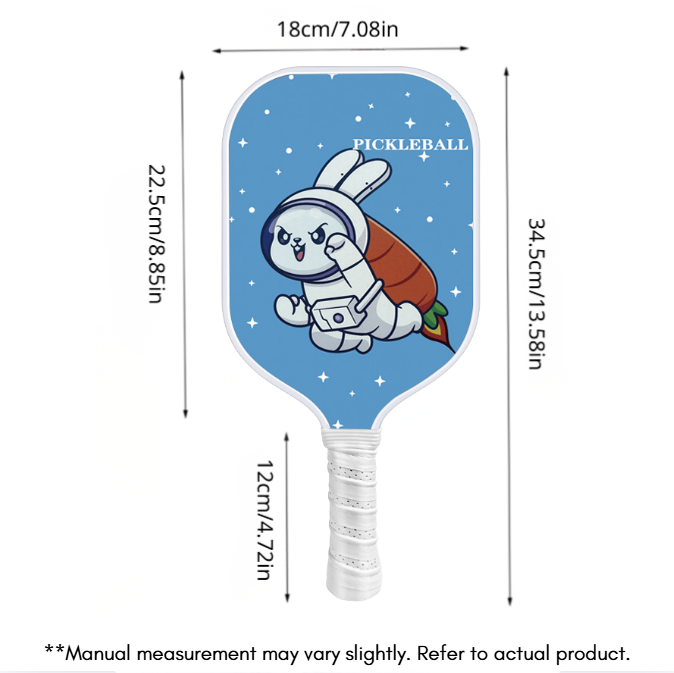 Astronaut Rabbit Rocket Pickleball Paddle – Carbon Fiber for Kids (PCR-0046)