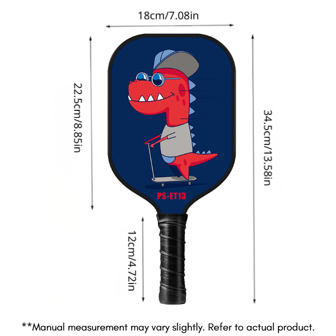 Skateboarding T-Rex Pickleball Paddle – Carbon Fiber for Kids (PCR-0042)