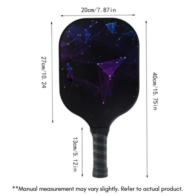 Glass Fiber UV Print Casual Pickleball Paddle Set – Includes 2 Paddles + 4 Balls + Storage Bag (PKR-0021)
