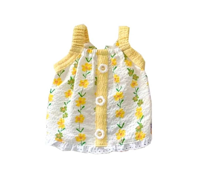 Fresh Floral Button Camisole – Lightweight Spring/Summer Pet Clothes (PC-PCS-0007)