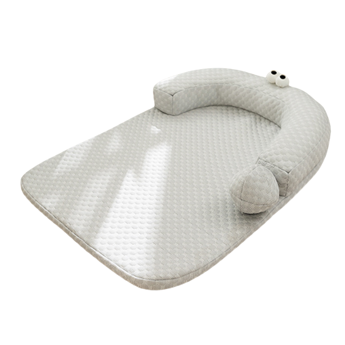 Big Eye Bolster Ice Bean Pet Bed – Spring/Summer Cooling Mat with Pillow (PB-BS-0009)