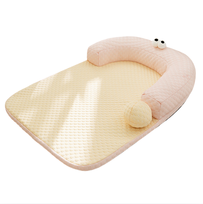 Big Eye Bolster Ice Bean Pet Bed – Spring/Summer Cooling Mat with Pillow (PB-BS-0009)