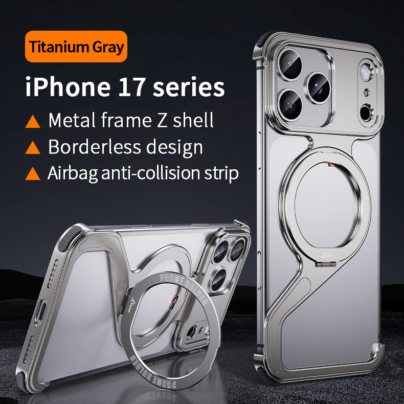 Metal Buckle Z Case with Magnetic Stand for iPhone 17 Series  (CC-0005)