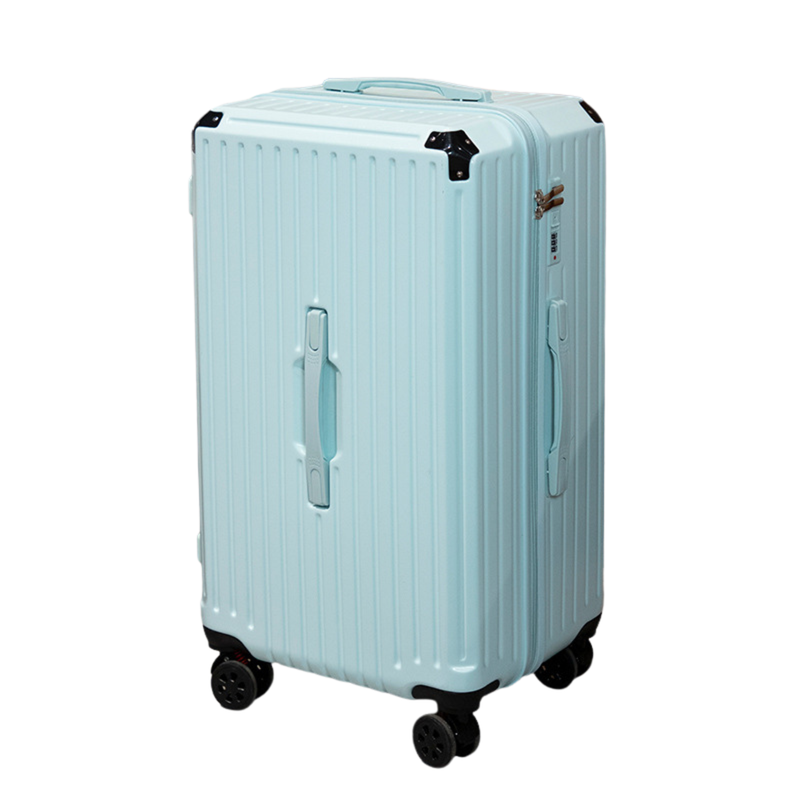 Thickened Large Capacity Suitcase – USB & Cup Holder (Blue) (TR-HARD-0003)