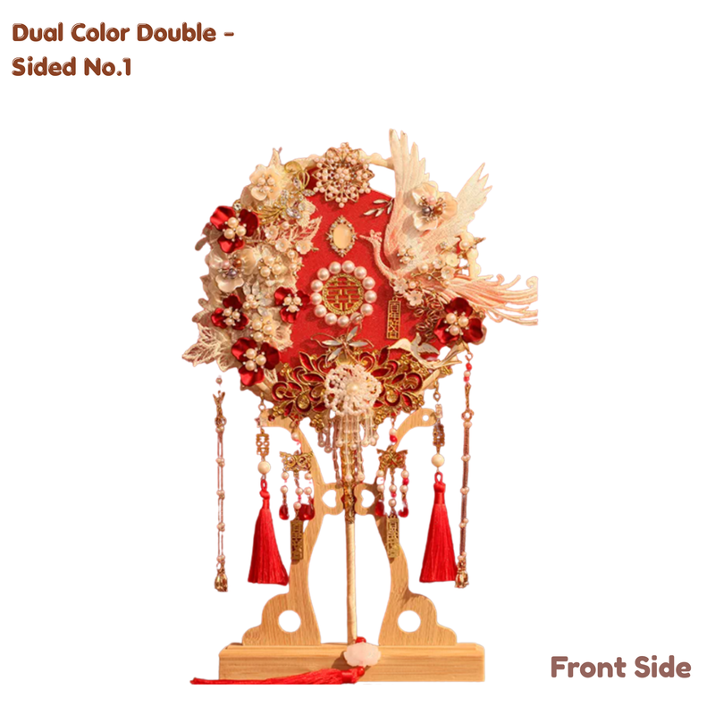 Chinese Bridal Round Fan – Vintage Wedding Style (IP-0018)