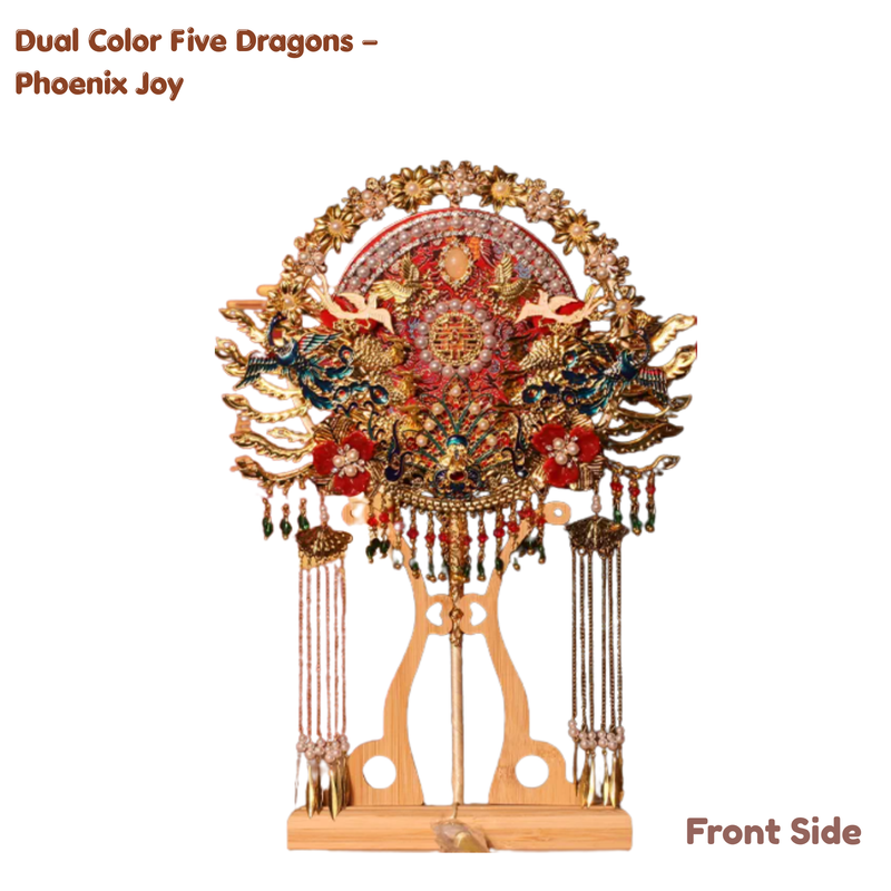 Chinese Bridal Round Fan – Vintage Wedding Style (IP-0015)