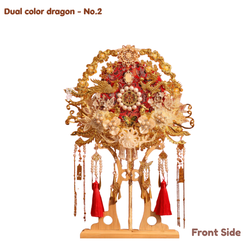Chinese Bridal Round Fan – Vintage Wedding Style (IP-0011)