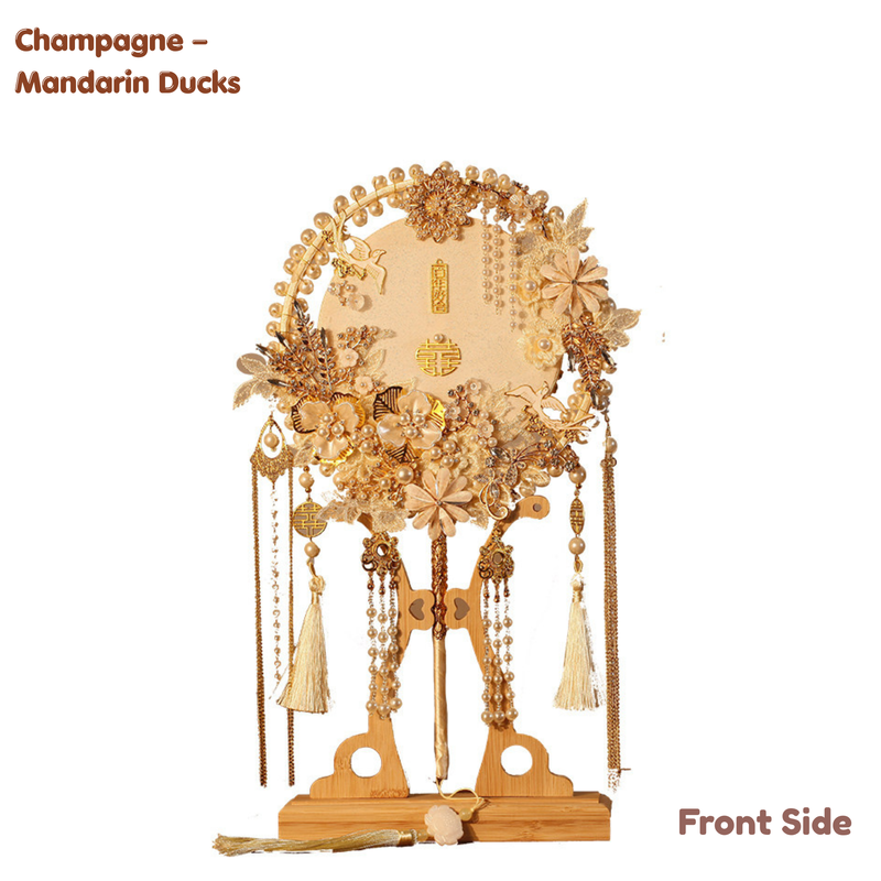 Chinese Bridal Round Fan – Vintage Wedding Style (IP-0036)