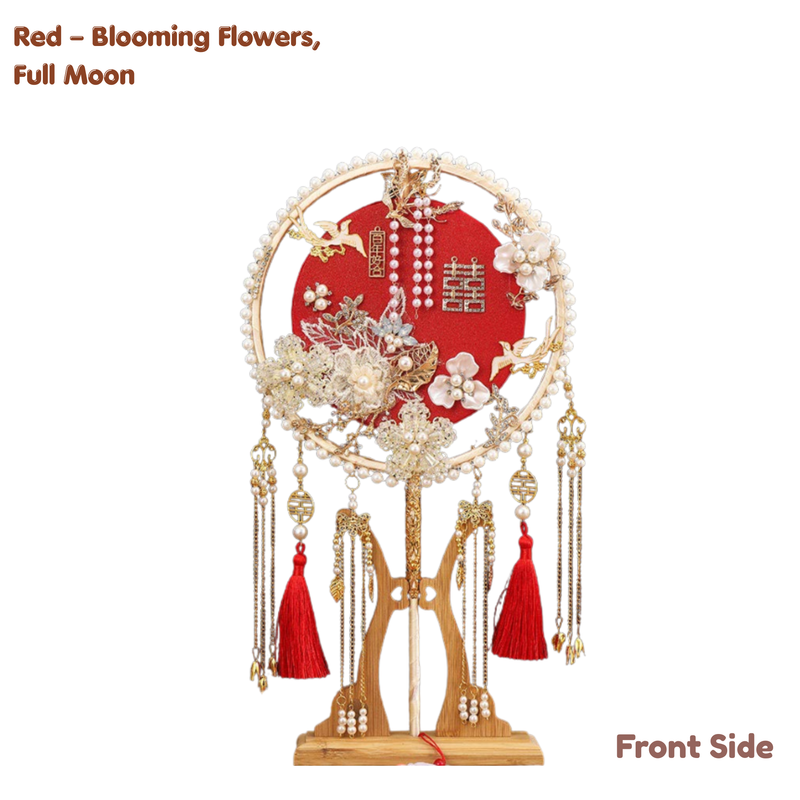Chinese Bridal Round Fan – Vintage Wedding Style (IP-0033)