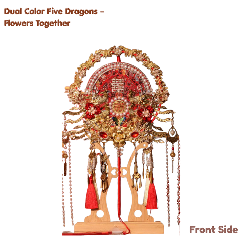 Chinese Bridal Round Fan – Vintage Wedding Style (IP-0017)