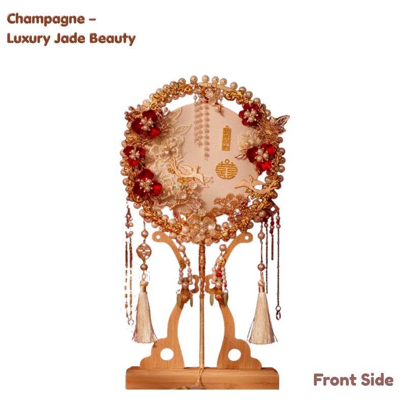 Chinese Bridal Round Fan – Vintage Wedding Style (IP-0032)