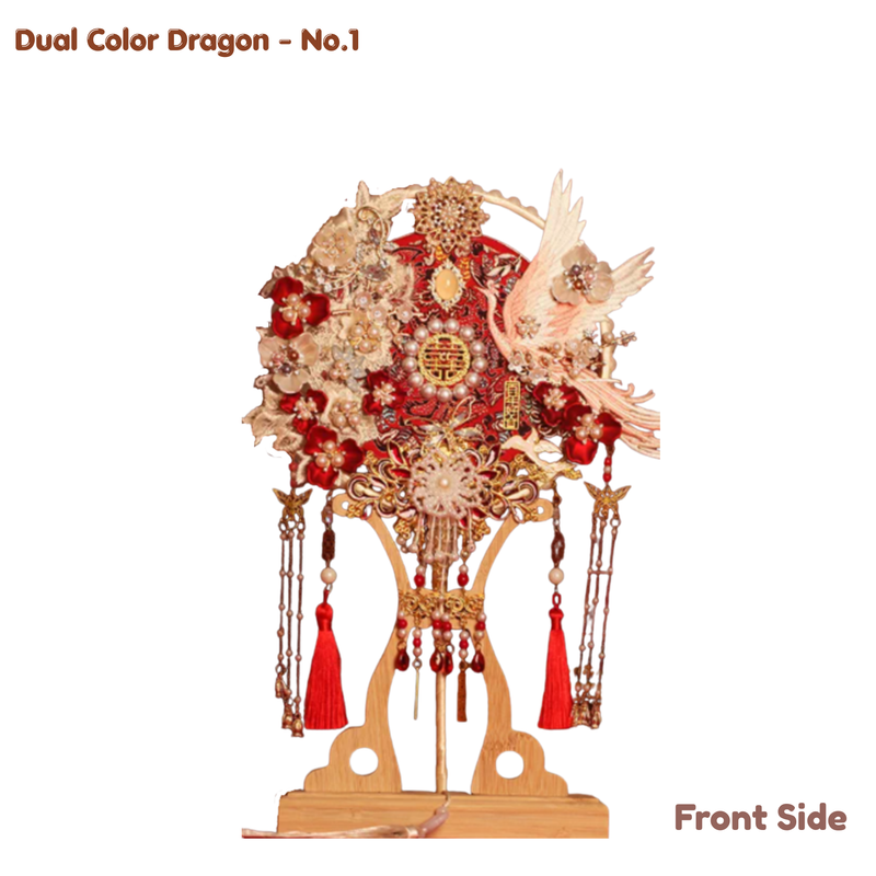Chinese Bridal Round Fan – Vintage Wedding Style (IP-0010)