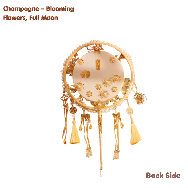 Chinese Bridal Round Fan – Vintage Wedding Style (IP-0034)