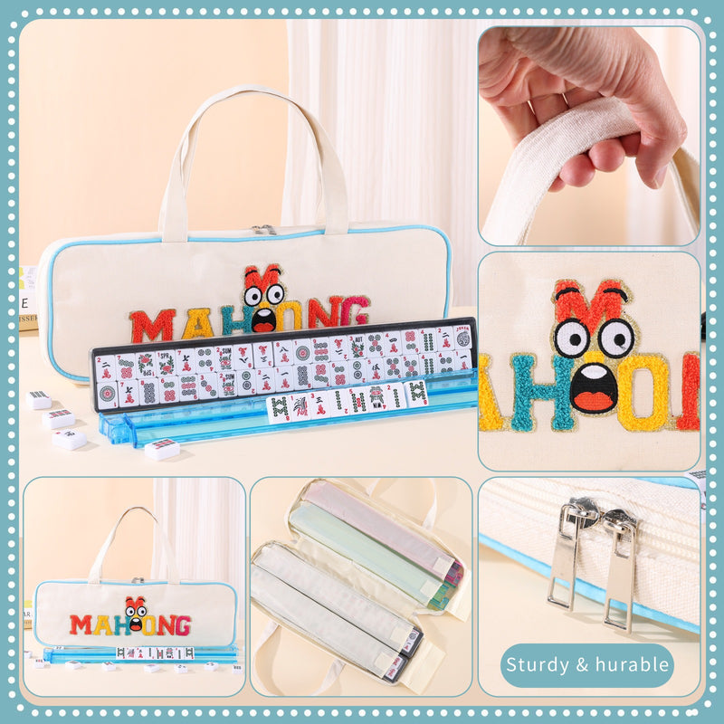 American‑Style Handheld Large Capacity Cartoon Mahjongg Storage Bag – Fits Tiles & Racks (MJ-CP-0014)