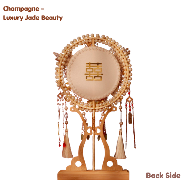 Chinese Bridal Round Fan – Vintage Wedding Style (IP-0032)