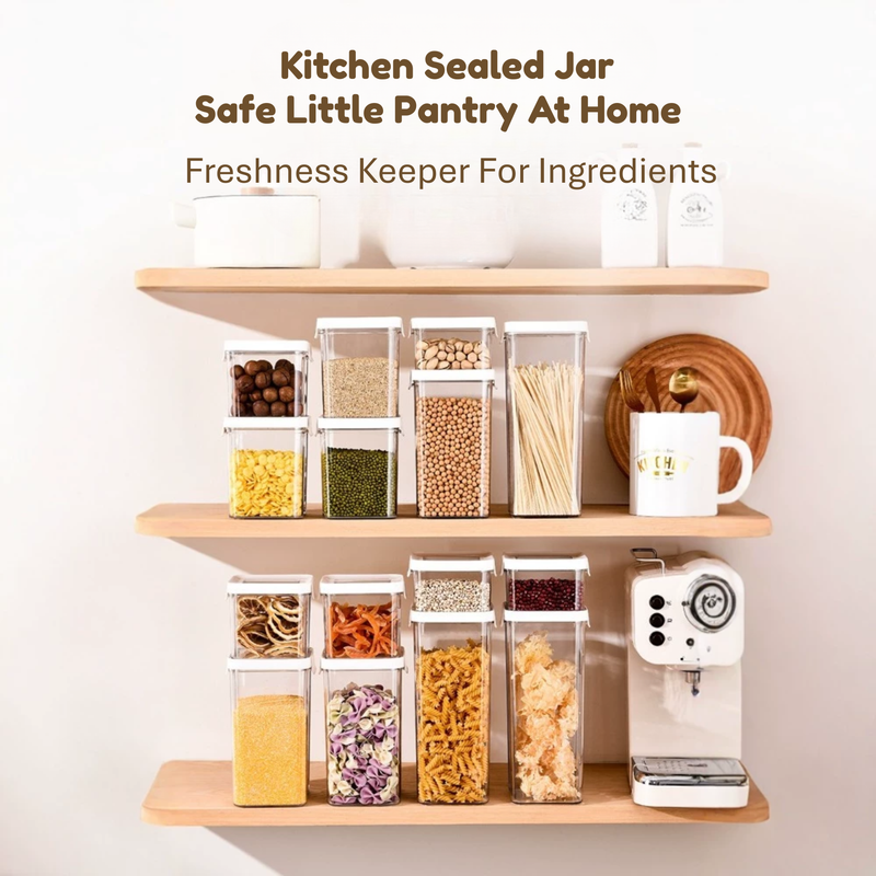 Sealed Kitchen Storage Jars – Anti-Insect, Anti-Moisture, Clear Glass (HK-FS-0001)