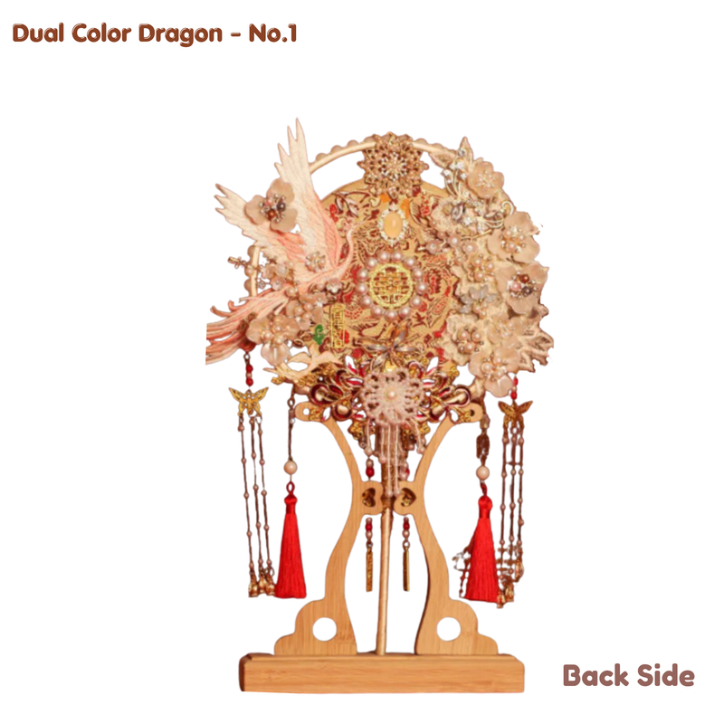 Chinese Bridal Round Fan – Vintage Wedding Style (IP-0010)