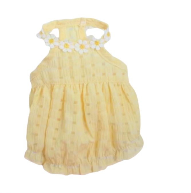 Yellow Summer Pet Dress – Lightweight, Anti‑Shedding, Cute Spring/Summer Style (PC-PCS-0004)