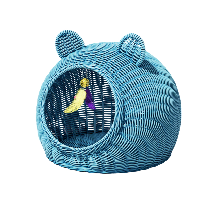 Semi‑Enclosed Wicker Pet Bed – Washable, Breathable, All‑Season Comfort (PB-BS-0004)