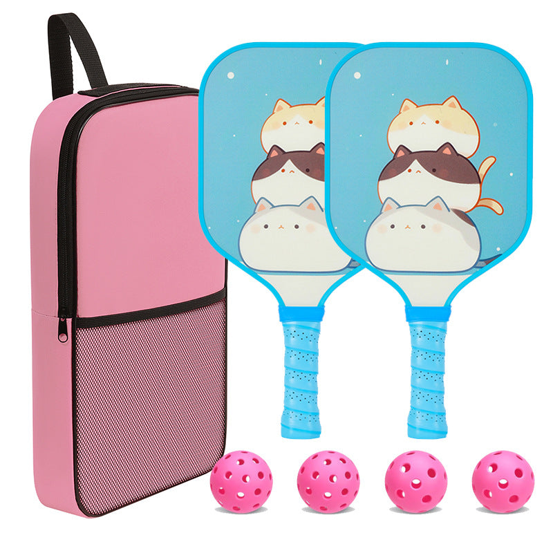 Stacked Cute Cats Pickleball Paddle – Lightweight Fiberglass for Kids (PCR-0023)