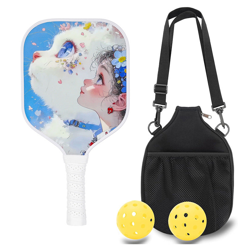 Kids Pickleball Paddle – Fiberglass Material with Dreamy Cat Petal Pattern Design (PCR-0018)