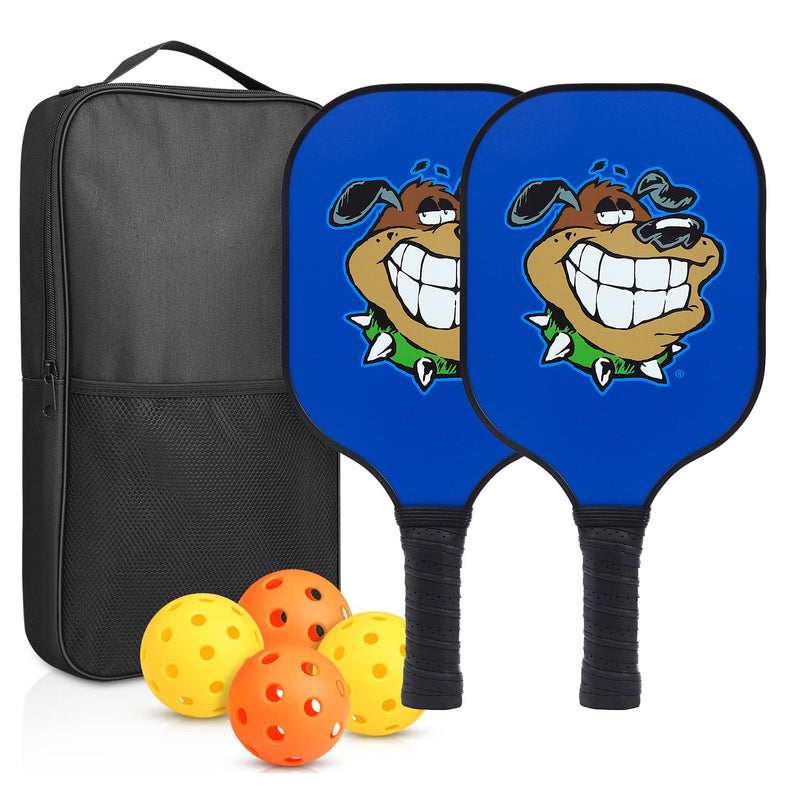 Blue Cartoon Dog Design Fiberglass Pickleball Paddle – Stylish Casual Choice (PKR-0009)
