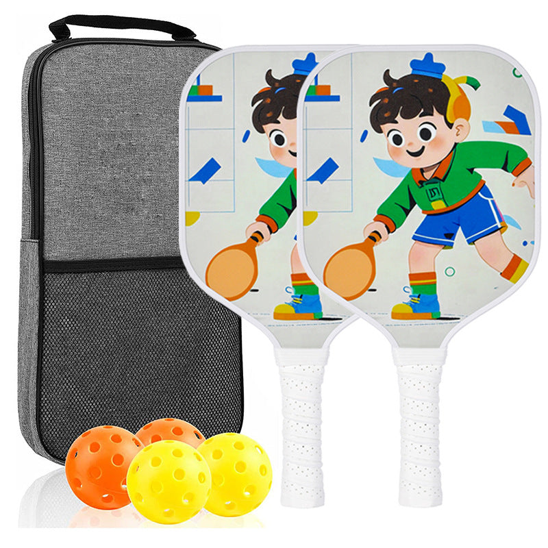 Kids Pickleball Paddle – Fiberglass Material with Cartoon Boy Pattern Design (PCR-0019)